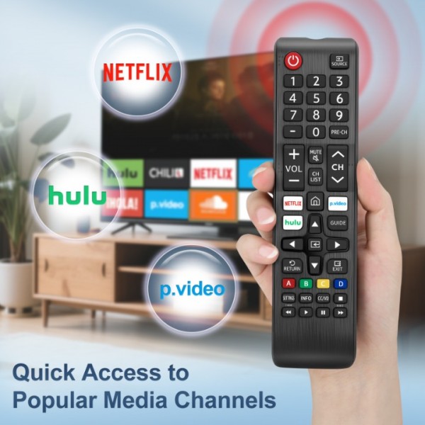 Angrox  【2-Pack】 Replacement Remote Control for Samsung Smart TV, No Pairing Needed